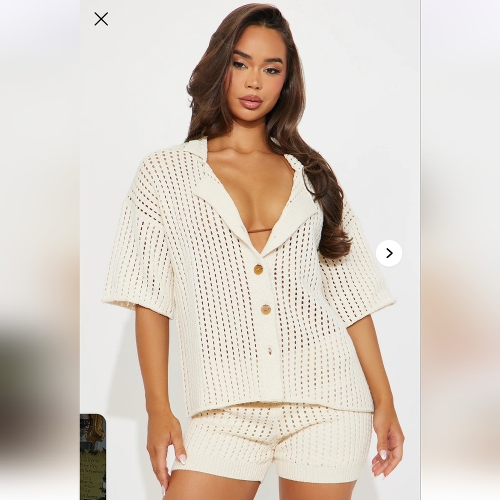 Fashion Nova NWTs Sandy Crochet Short Set - Picture 5 of 8